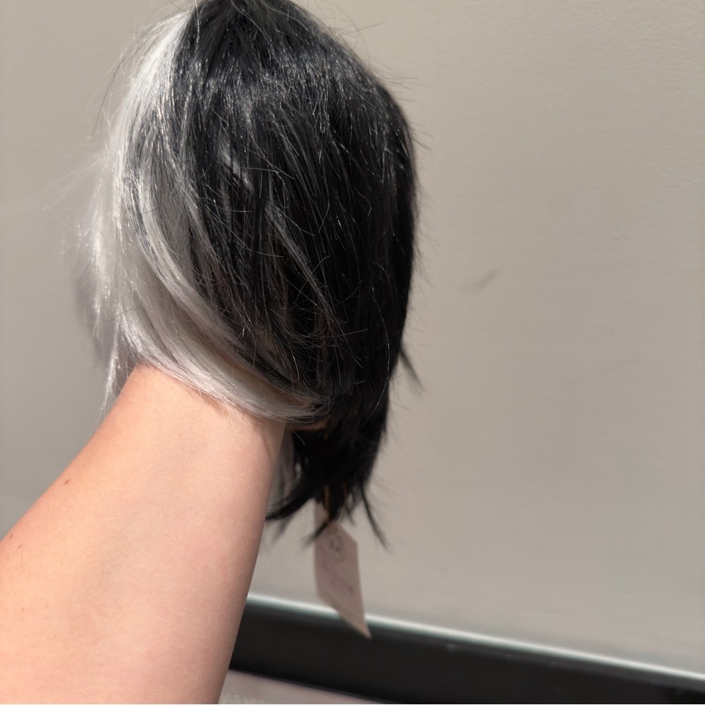 NWT - Yumeno Kyūsaku Q Bungo Stra Japanese Cosplay Wig Two Tone Black & White - Picture 6 of 14